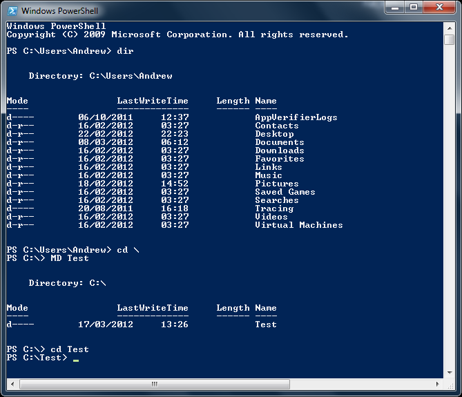 Powershell root directory